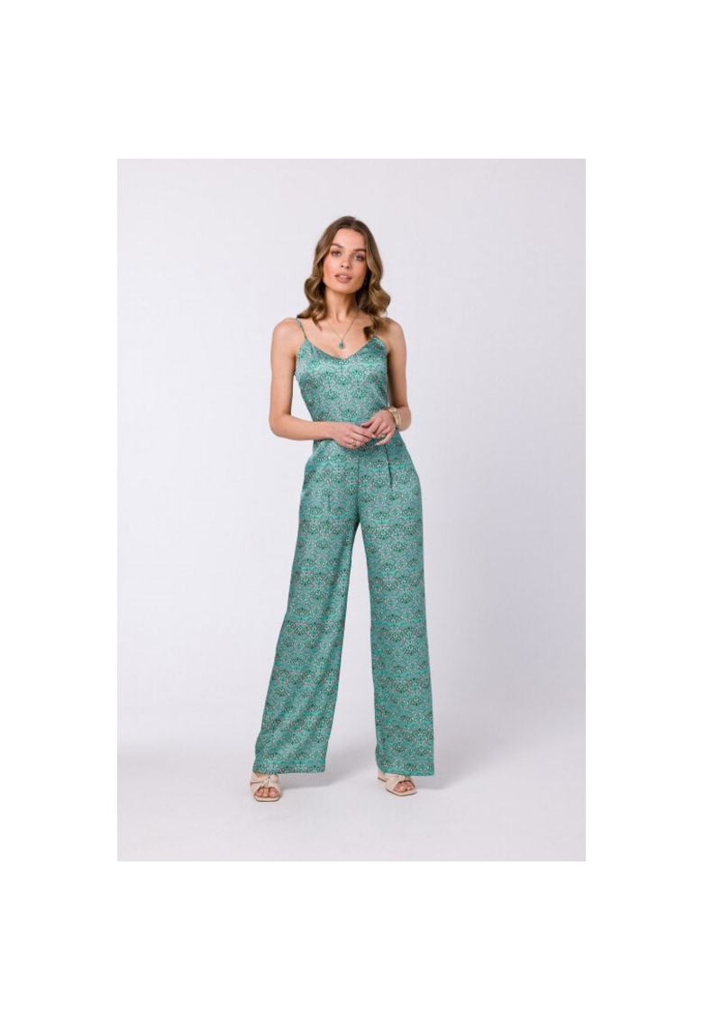 Salopeta cu pantaloni largi si imprimeu -