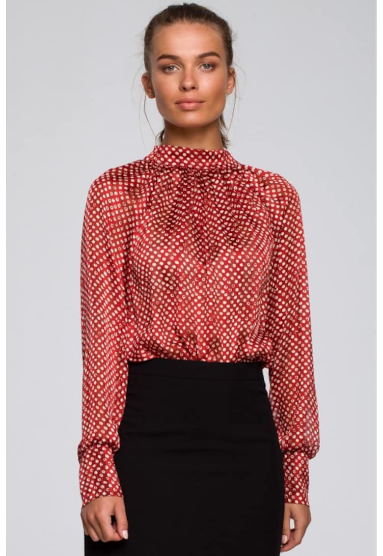 Bluza din sifon cu panglica de legat -