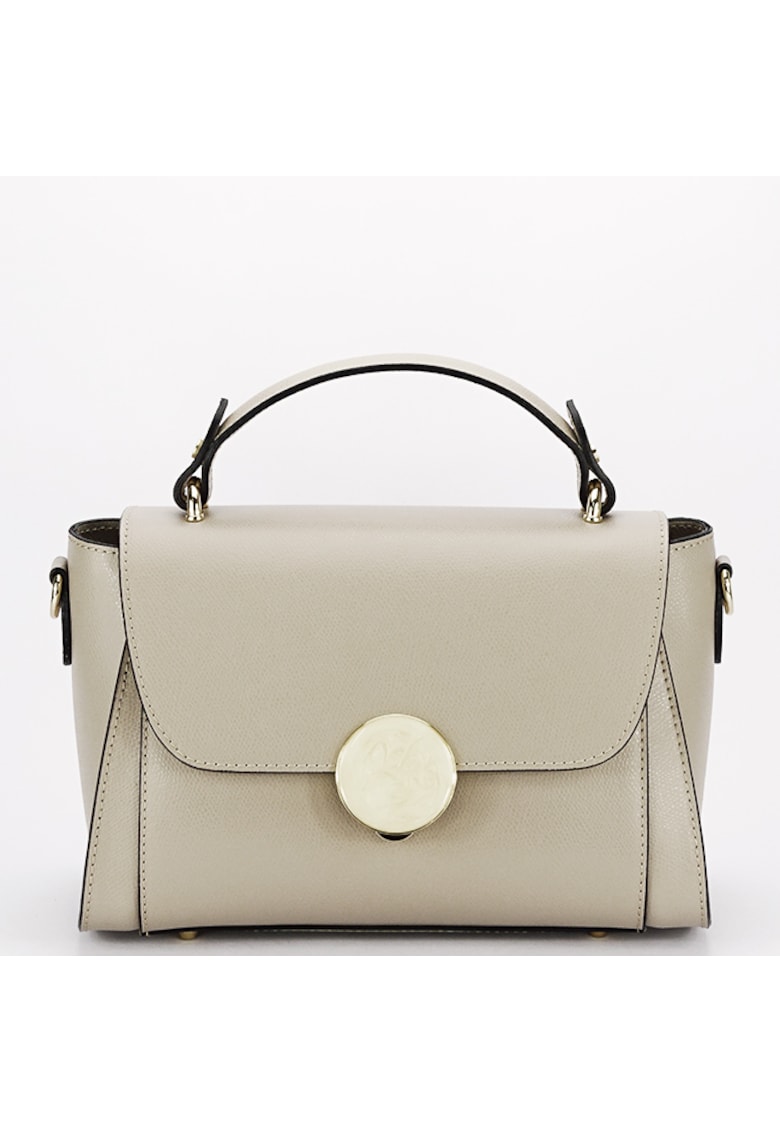 Geanta din piele naturala 1590 123 - Maro taupe - 17x27x14