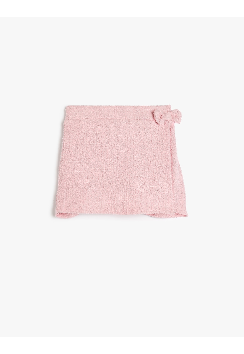 Fusta-pantalon din amestec de bumbac cu aplicatie cu funda