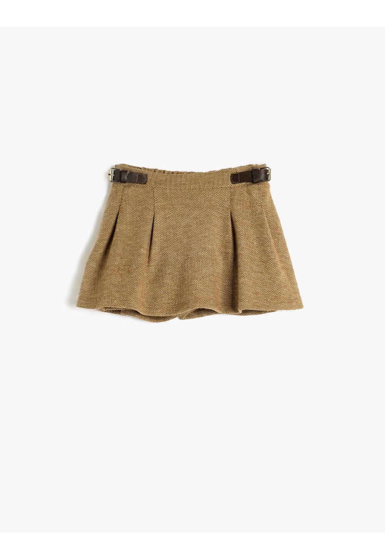 Fusta-pantalon cu banda elastica pe partea din spate - Bej