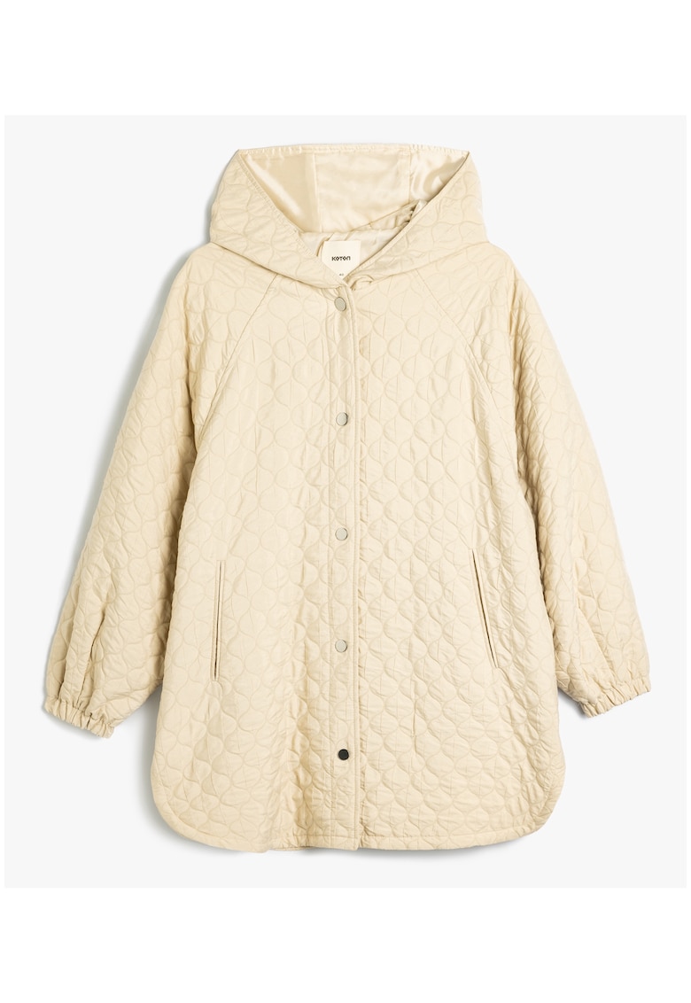 Jacheta supradimensionata cu gluga si aspect matlasat