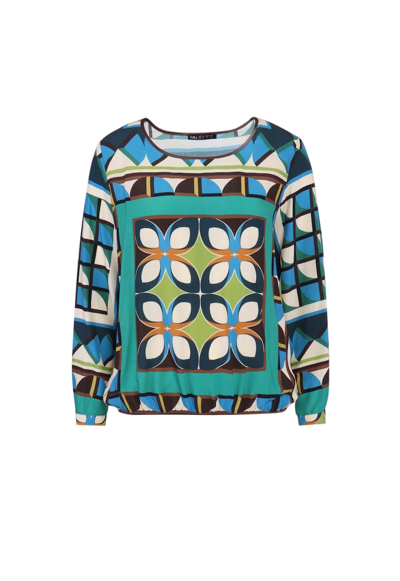 Bluza din viscoza cu imprimeu geometric -  Multicolor
