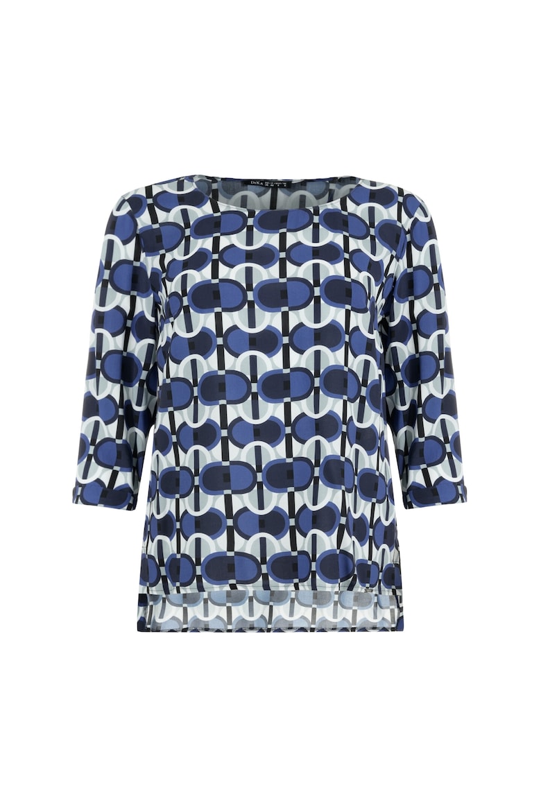 Bluza cu imprimeu si maneci 3/4 - Multicolor