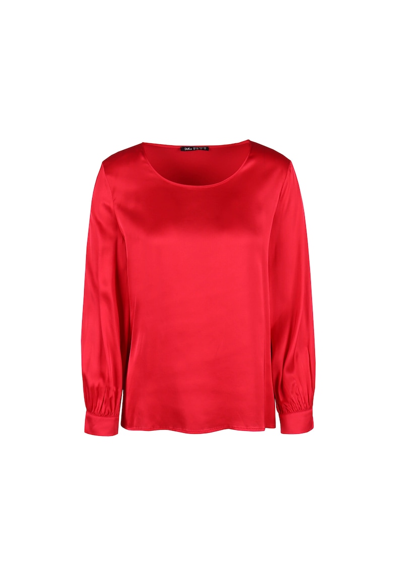 Bluza satinata cu maneca lunga - Rosu