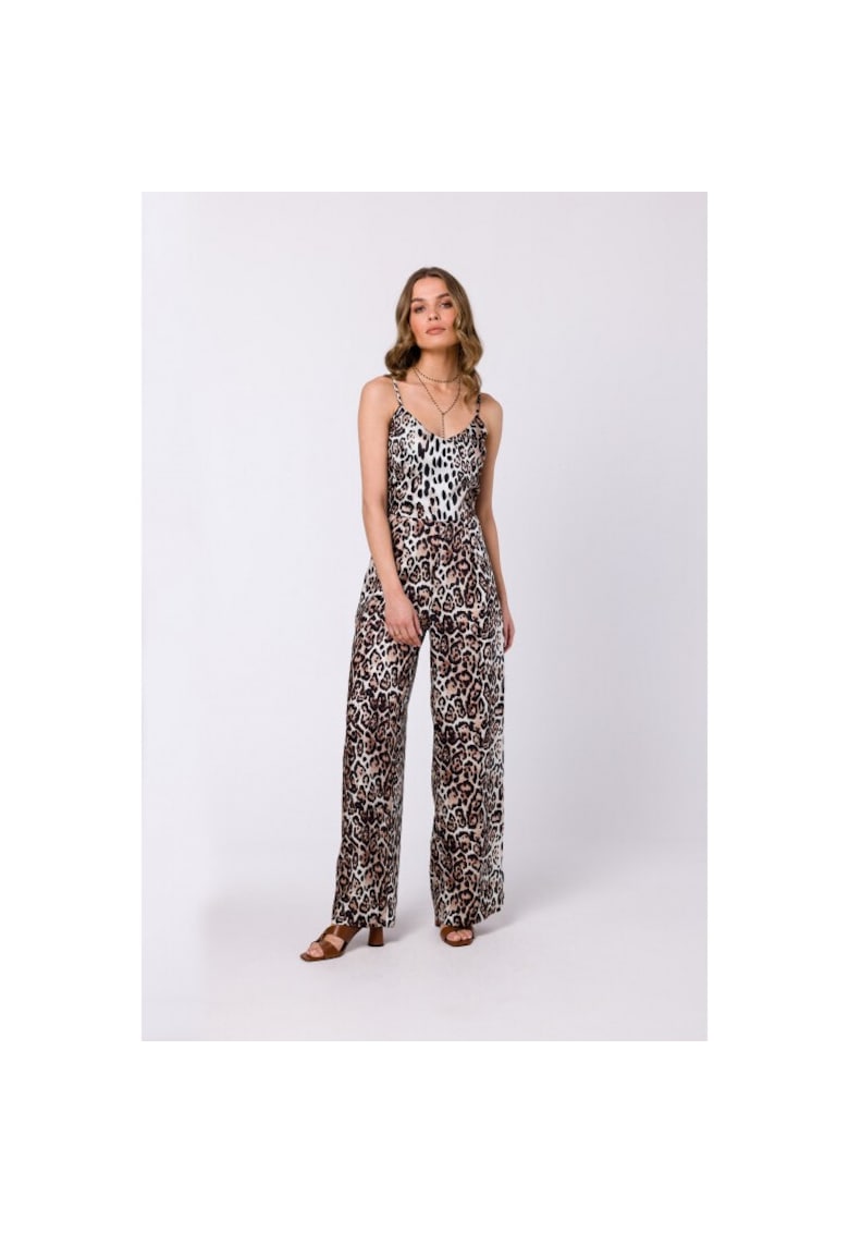 Salopeta cu pantaloni largi si imprimeu -