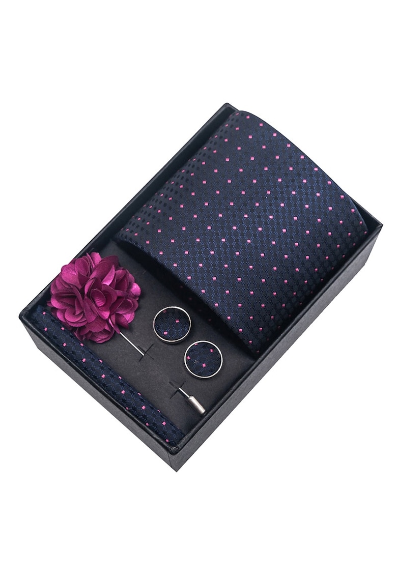 Set masculin 4 piese 6064 - Roz/Bleumarin