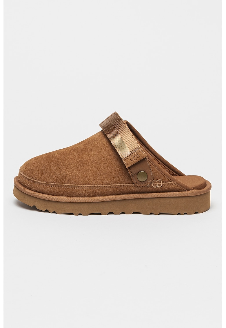 Saboti slingback din piele intoarsa GoldenCoast - Maro scortisoara