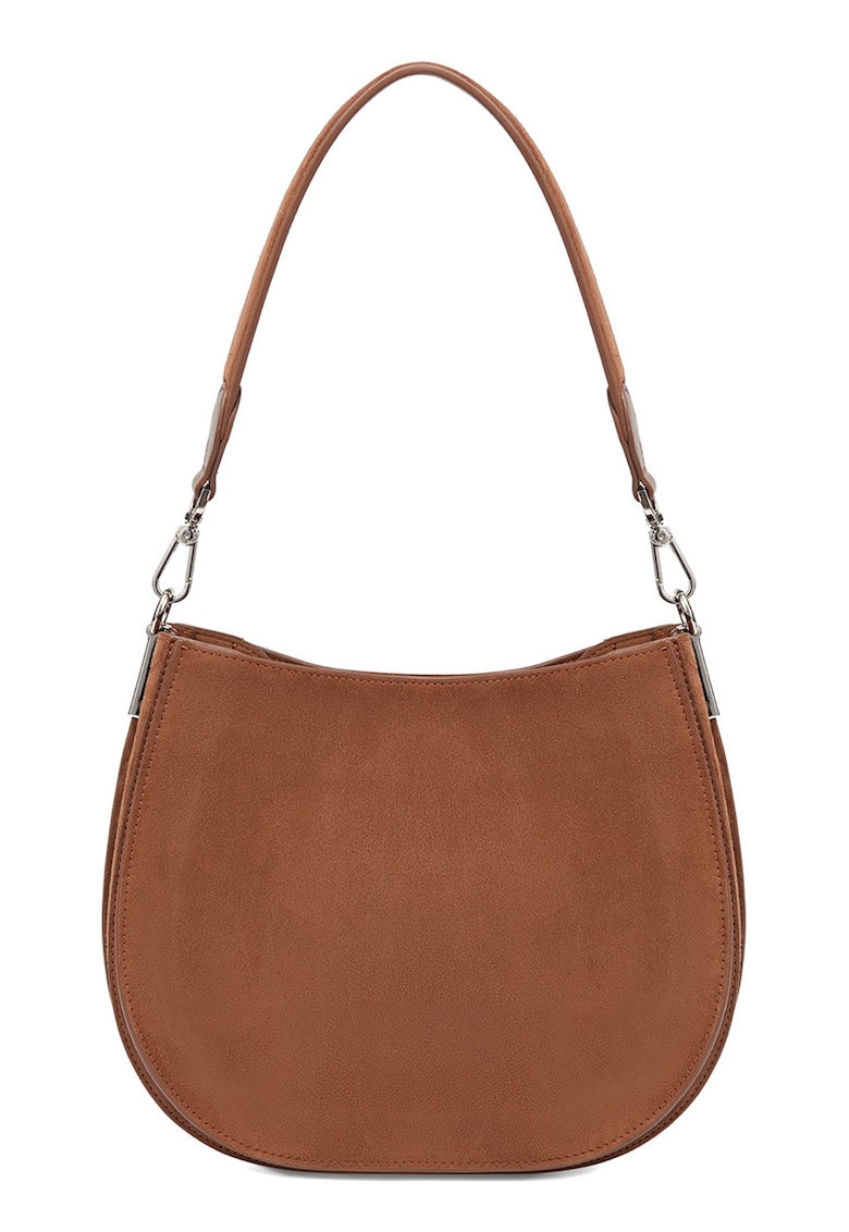 Geanta din piele intoarsa cu bareta de umar Geanta din piele intoarsa cu bareta de umar