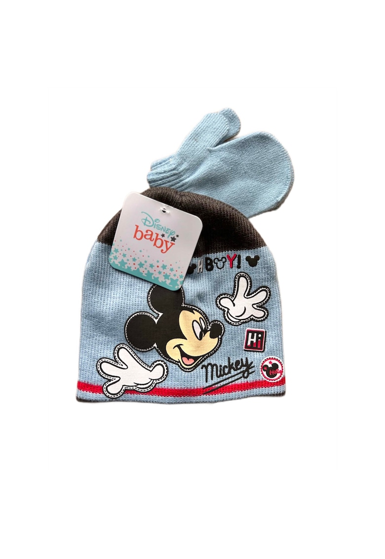 Set palarie si manusi Mickey Mouse - albastru - 48 - acril