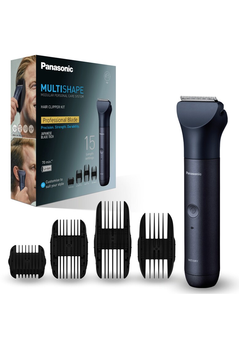Aparat de tuns cu lame profesionale MultiShape - 4 piepteni cu 15 setari de lungime - autonomie 70 min - quick charge 1H - acumulator Li-Ion - lavabil - husa transport - negru