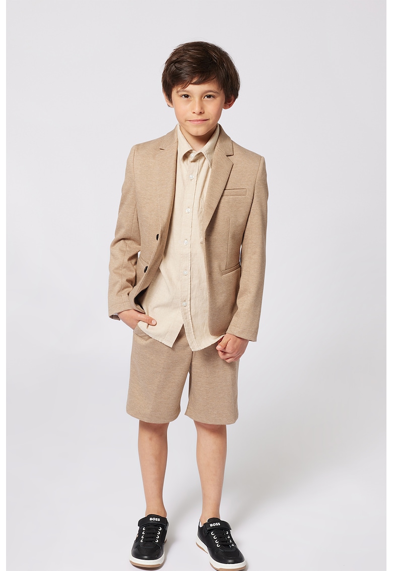 Camasa din amestec de in cu buzunar aplicat