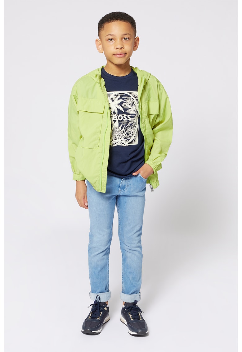 Tricou din bumbac cu imprimeu - Bleumarin