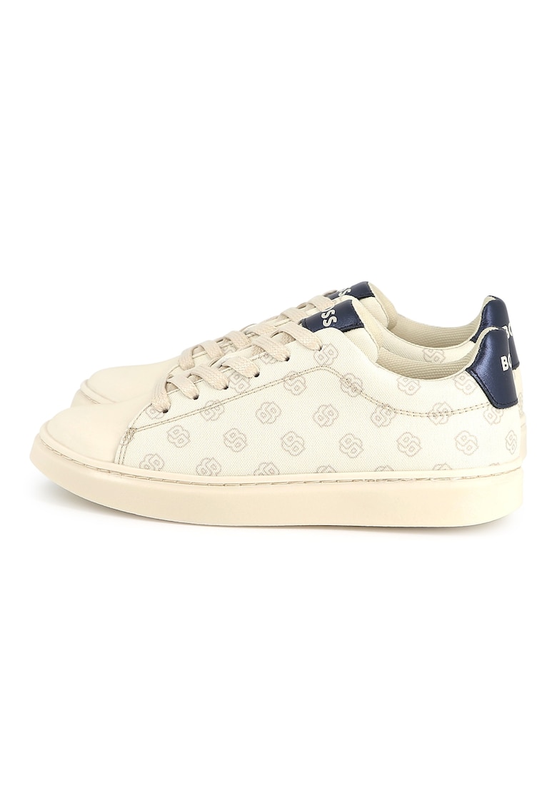 Pantofi sport cu model monograma - Negru/Bej deschis