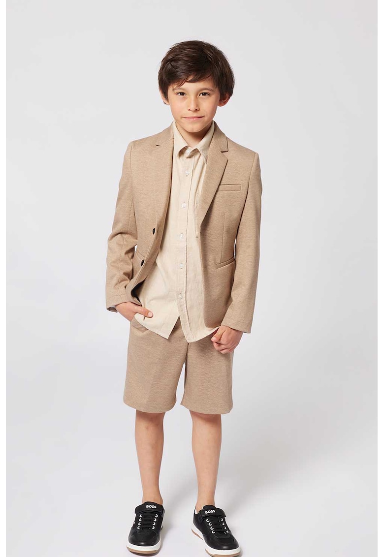 Pantaloni scurti din amestec de in cu model uni