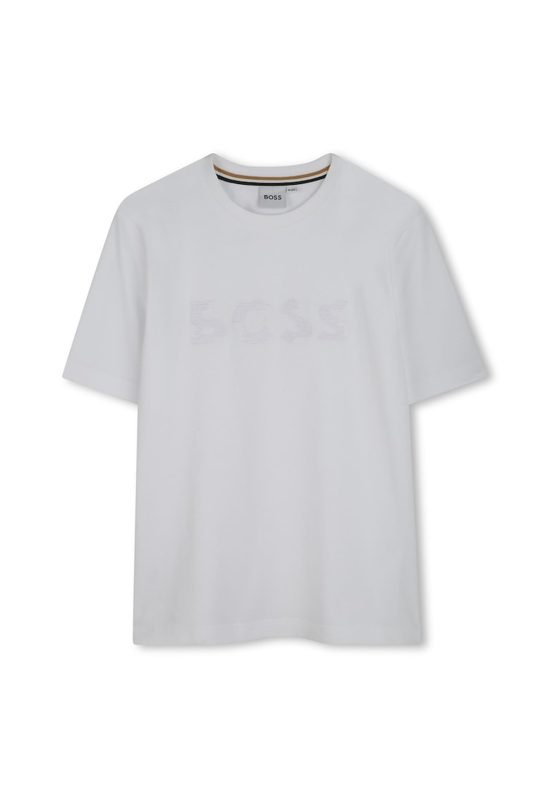 Tricou lejer din bumbac cu model uni - Gri deschis