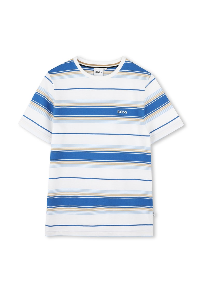 Tricou din bumbac cu model in dungi