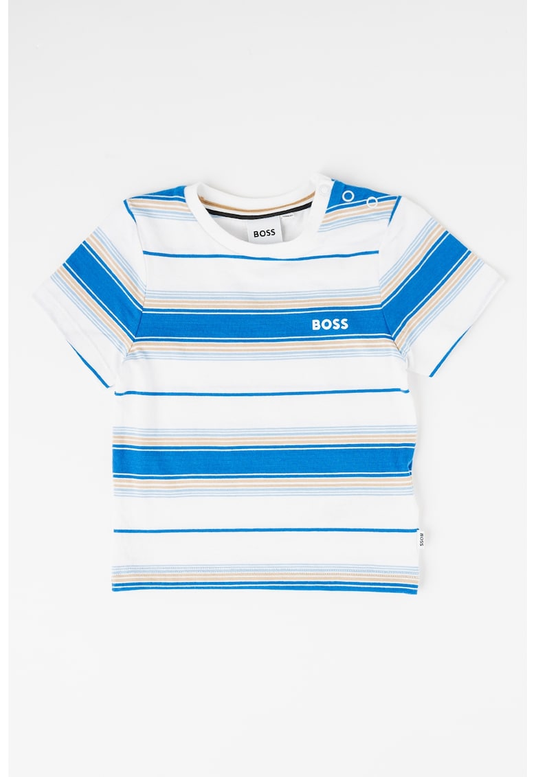 Tricou cu model in dungi si detaliu logo