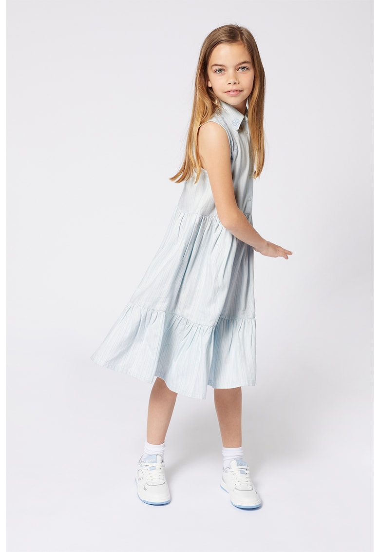 Rochie evazata fara maneci - Albastru glaciar