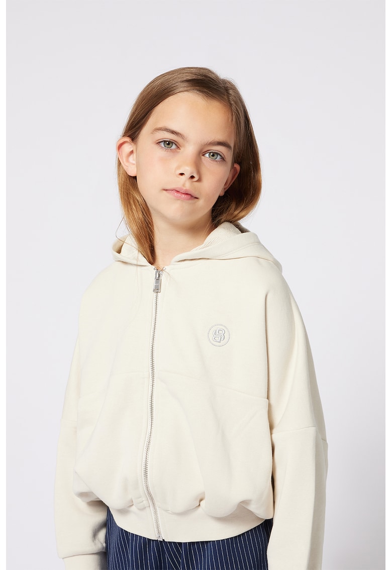 Hanorac cu fermoar si maneci cazute