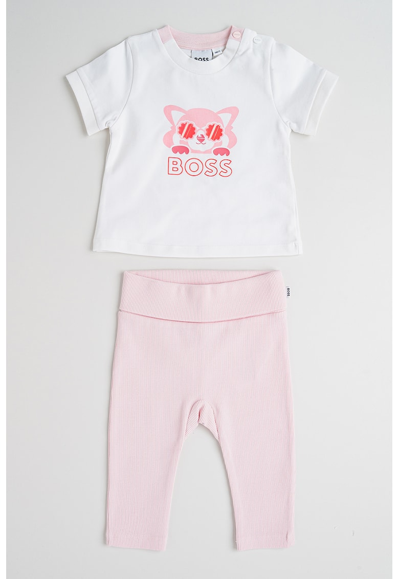 Set de tricou si colanti striati - 2 piese