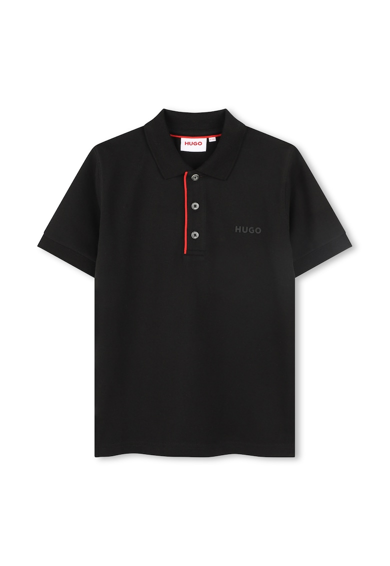 Tricou polo din amestec de bumbac - Negru