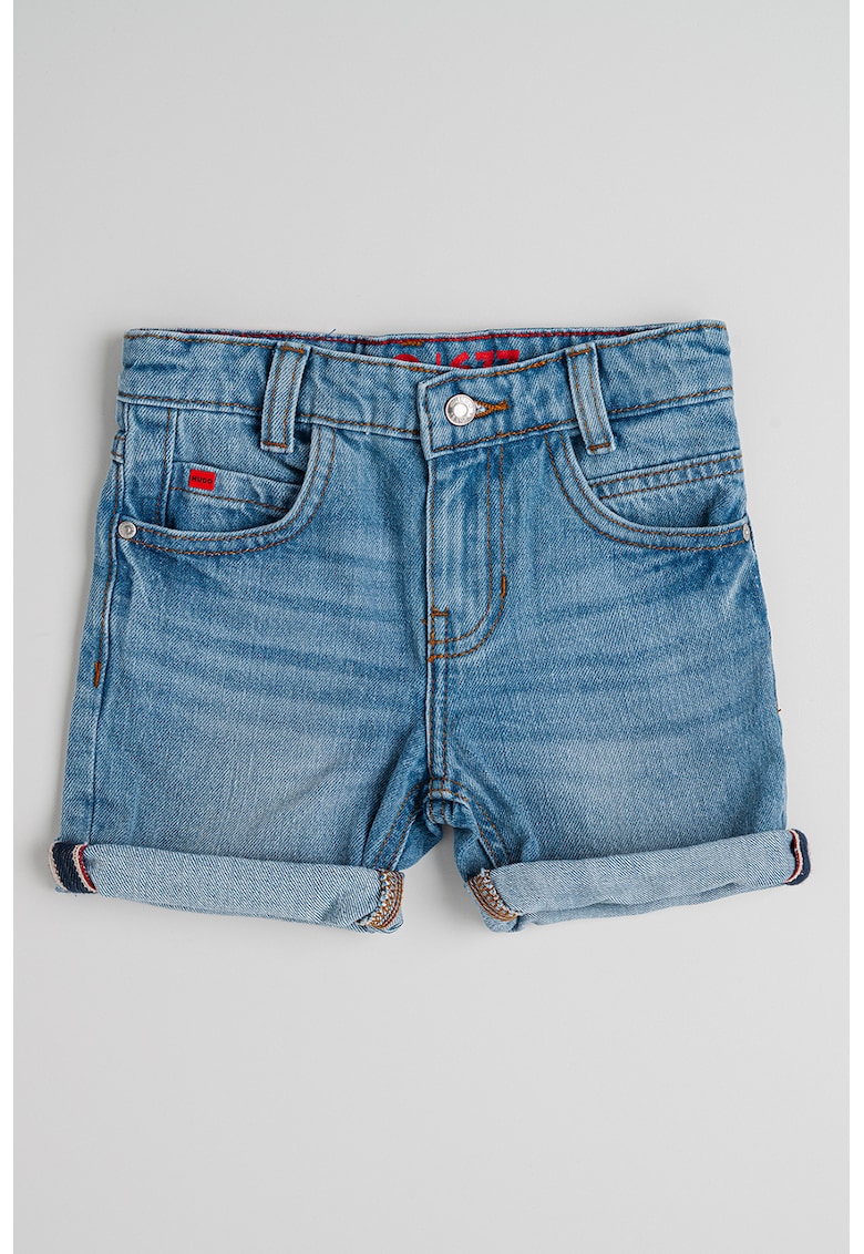 Blugi scurti cu talie medie 677 - Albastru pastel