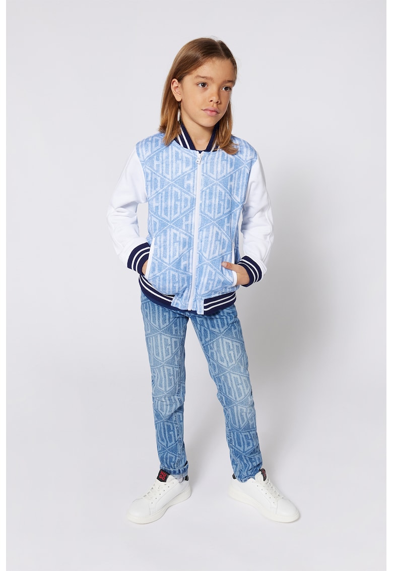 Blugi cambrati cu model logo Blugi cambrati cu model logo