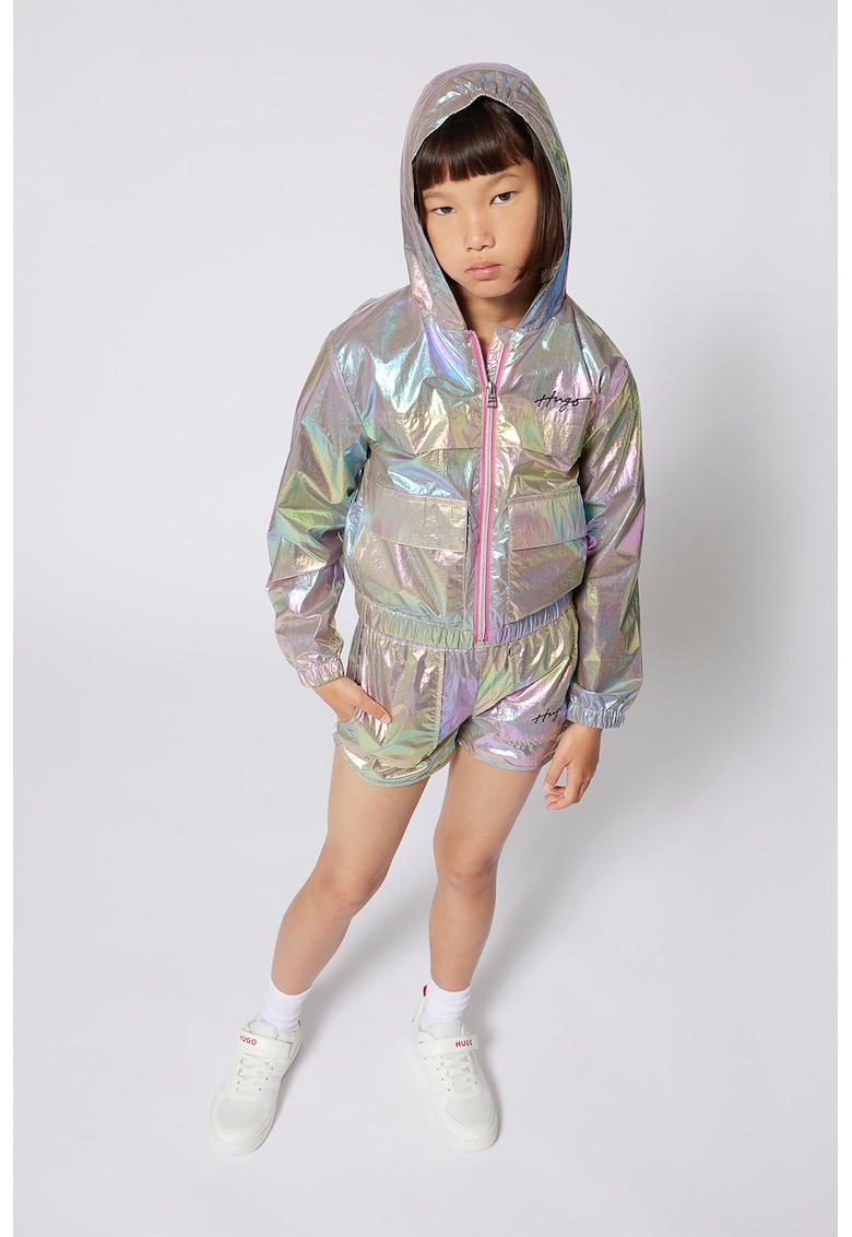 Jacheta cu gluga - model holografic si terminatie elastica