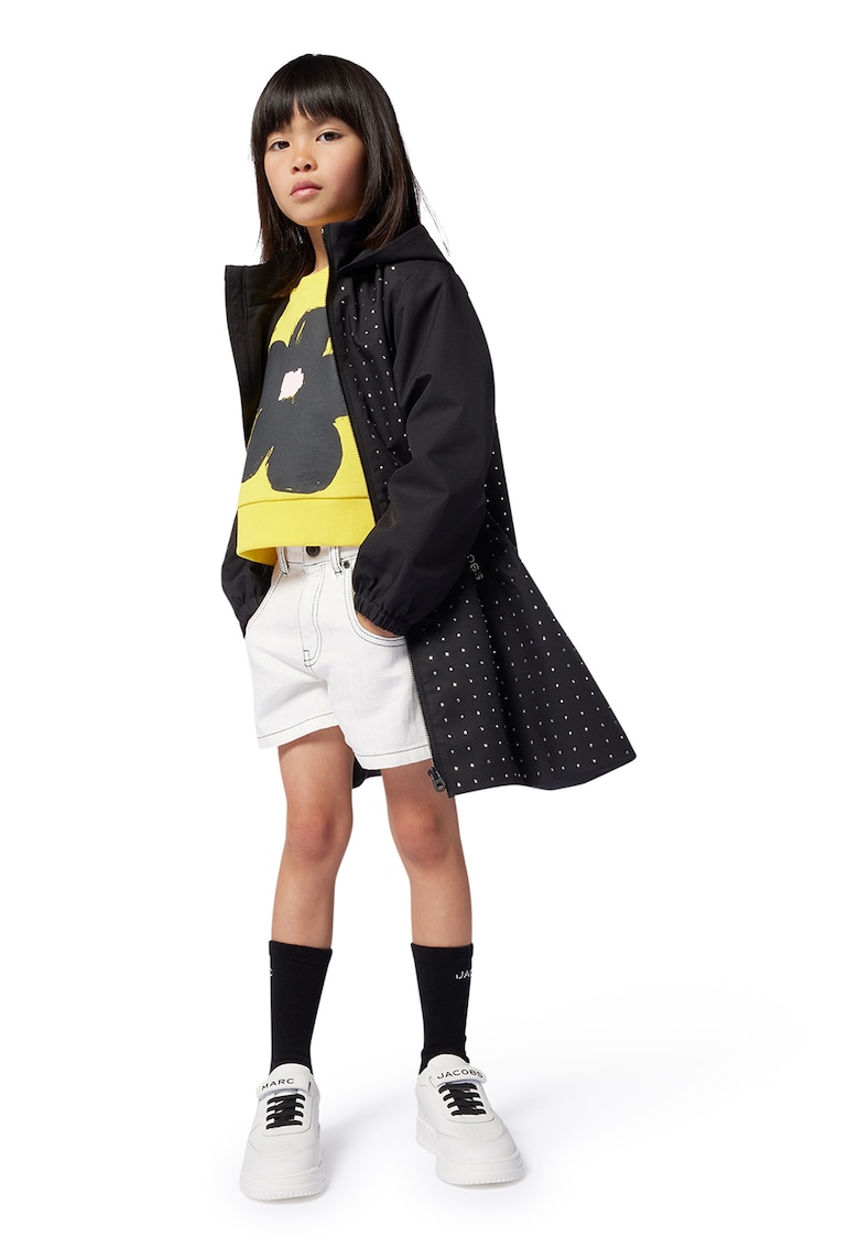 Bluza de treninh cu imprimeu floral - Negru/Galben pai