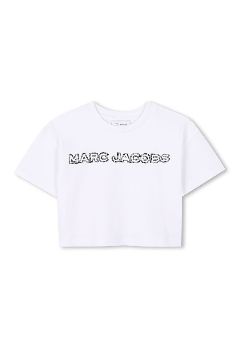 Tricou crop cu logo - Alb/Negru