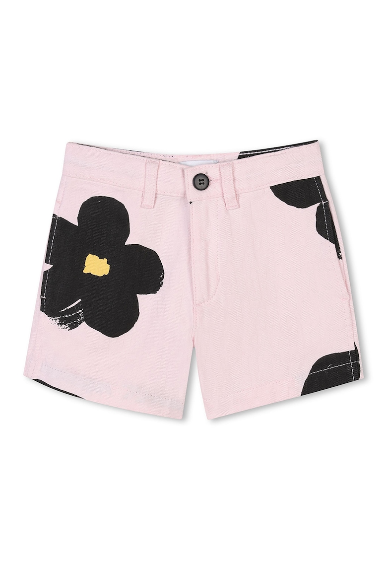 Pantaloni scurti din denim cu imprimeu floral