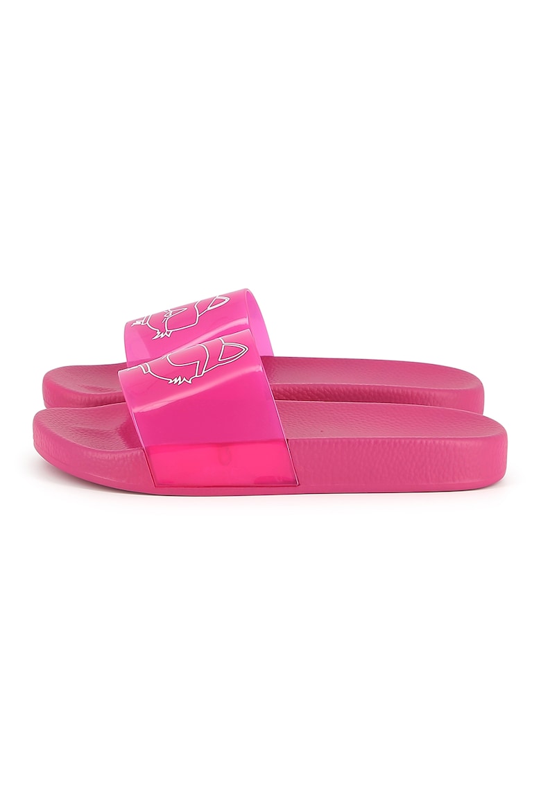 Papuci cu logo - Roz pastel
