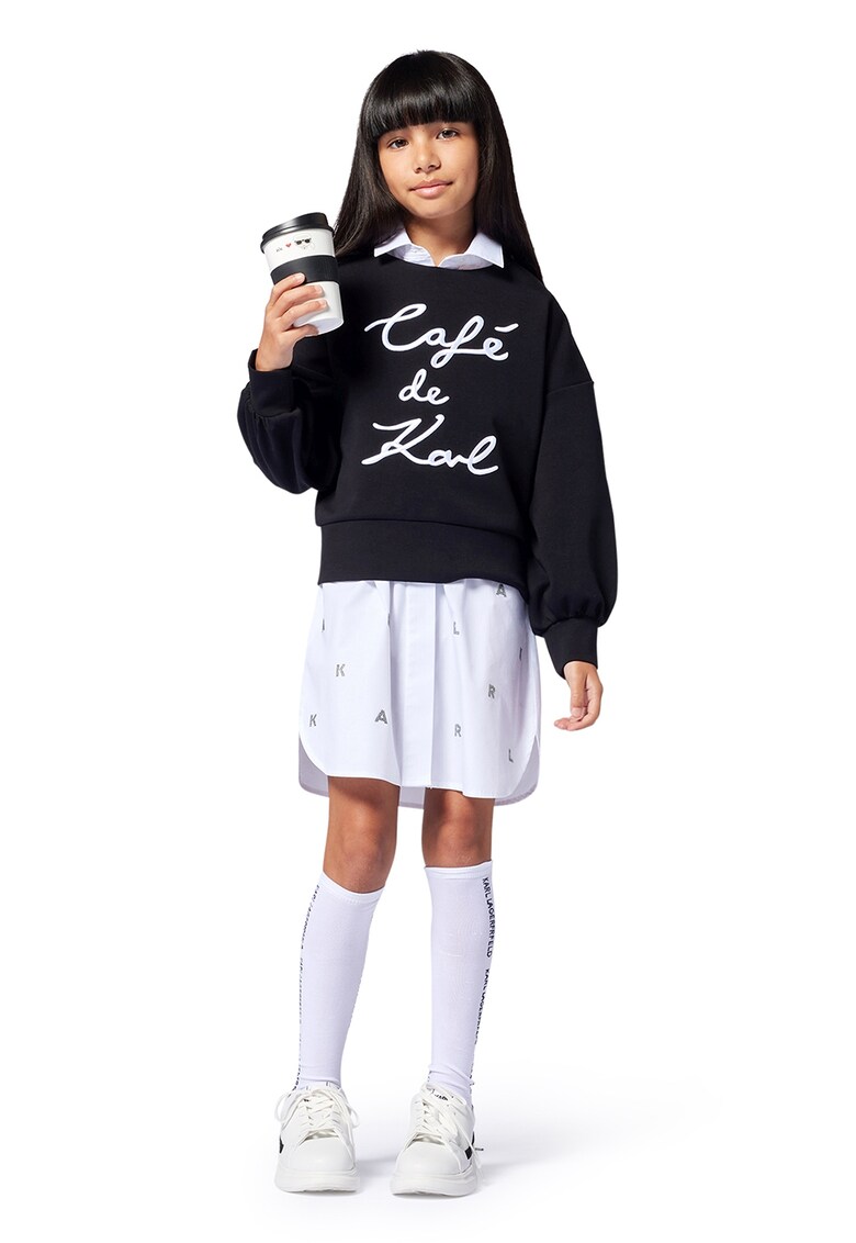 Bluza de trening cu imprimeu logo - Alb/Negru