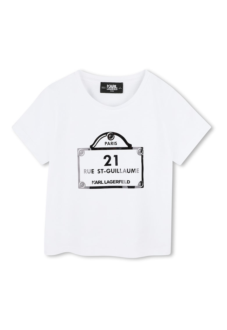 Tricou din bumbac cu imprimeu logo - Negru/Alb optic