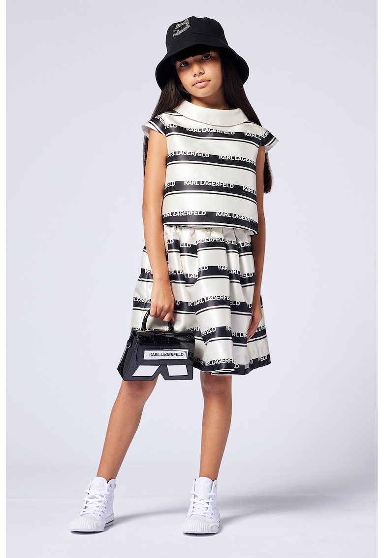 Bluza cu model logo - Negru/Alb murdar