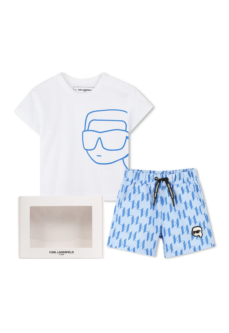 Set de pantaloni scurti si tricou cu imprimeu - 2 Piese Set de pantaloni scurti si tricou cu imprimeu - 2 Piese