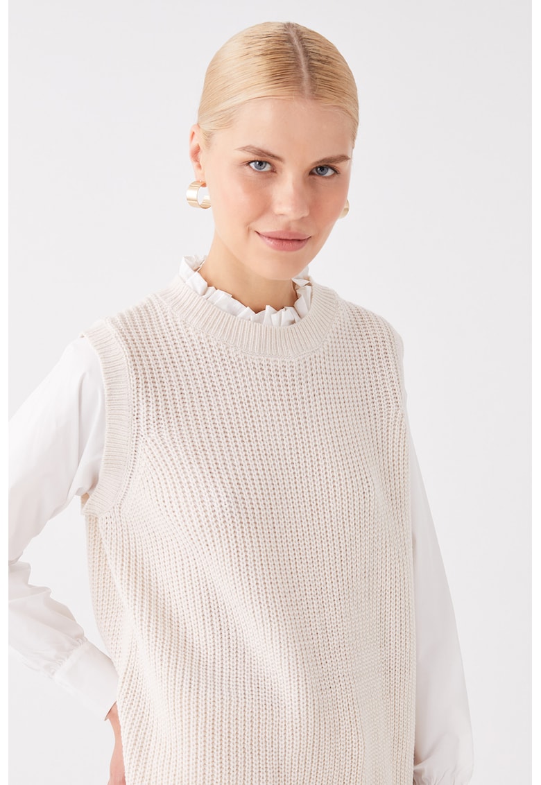 Pulover lung cu model 2 in 1