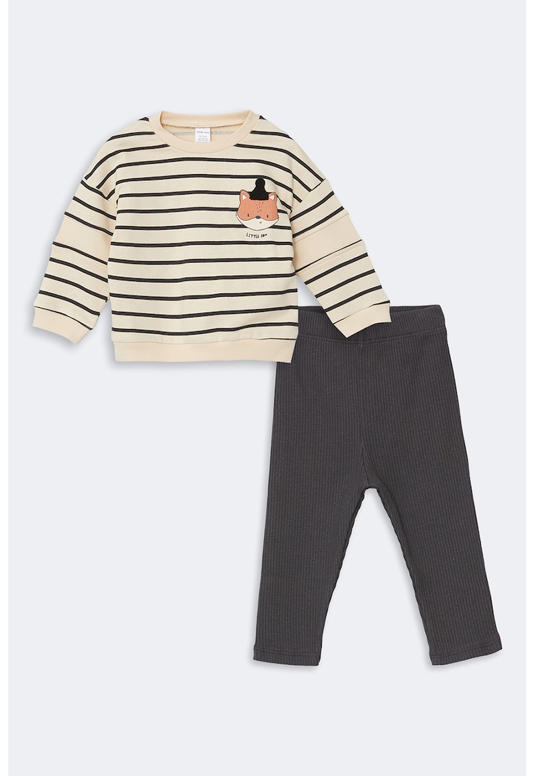 Set de bluza de trening si pantaloni striati cu model in dungi