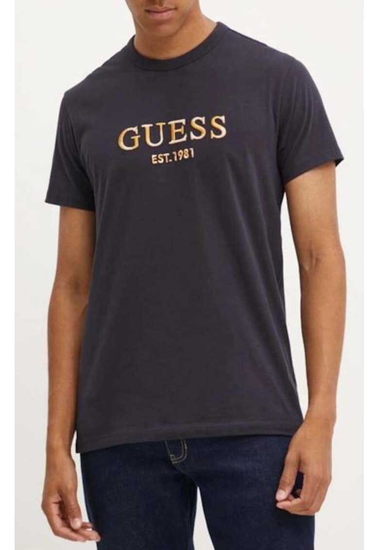 Guess Tricou din amestec de bumbac cu logo