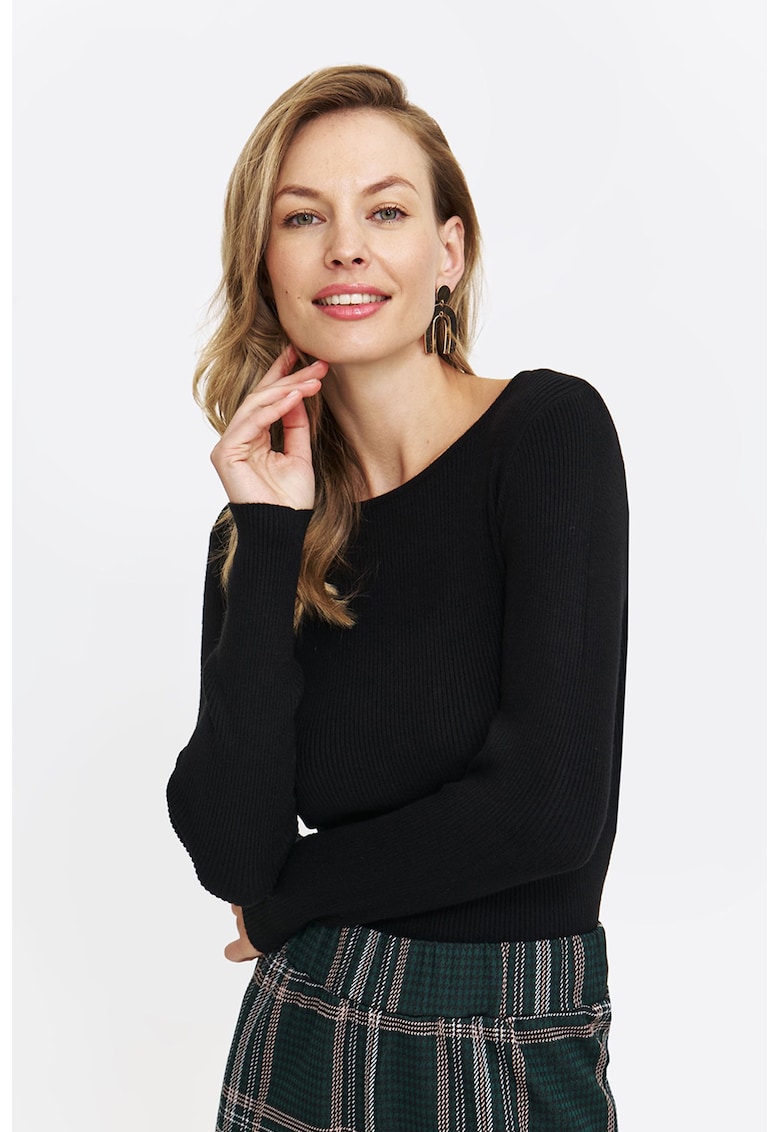 Bluza striata uni - Negru