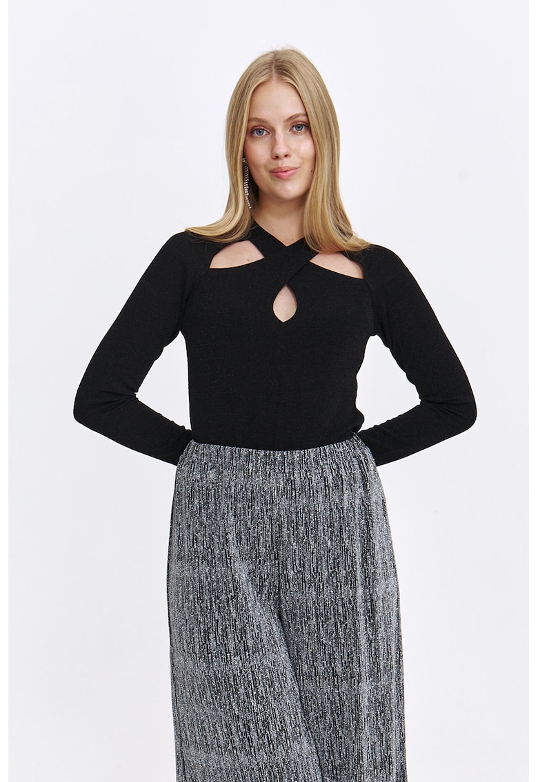 Bluza stralucitoare cu decupaje