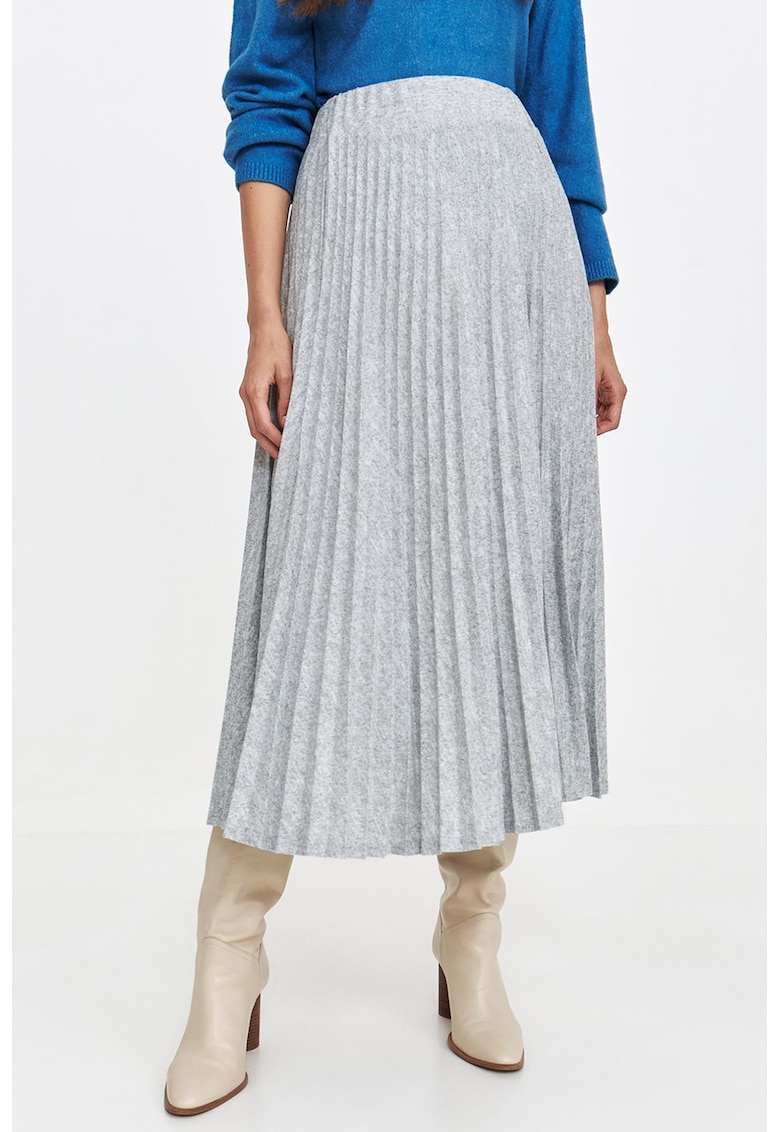 Fusta cu pliuri si talie inalta