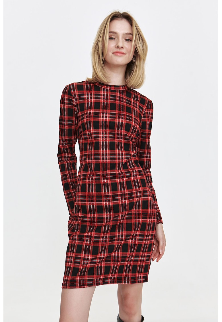 Rochie in carouri cu buzunare laterale