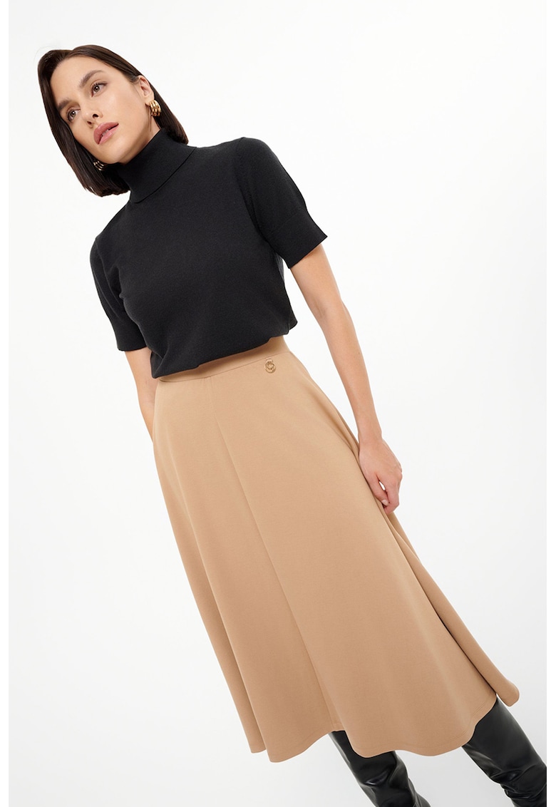 Pulover cu maneci scurte si guler inalt