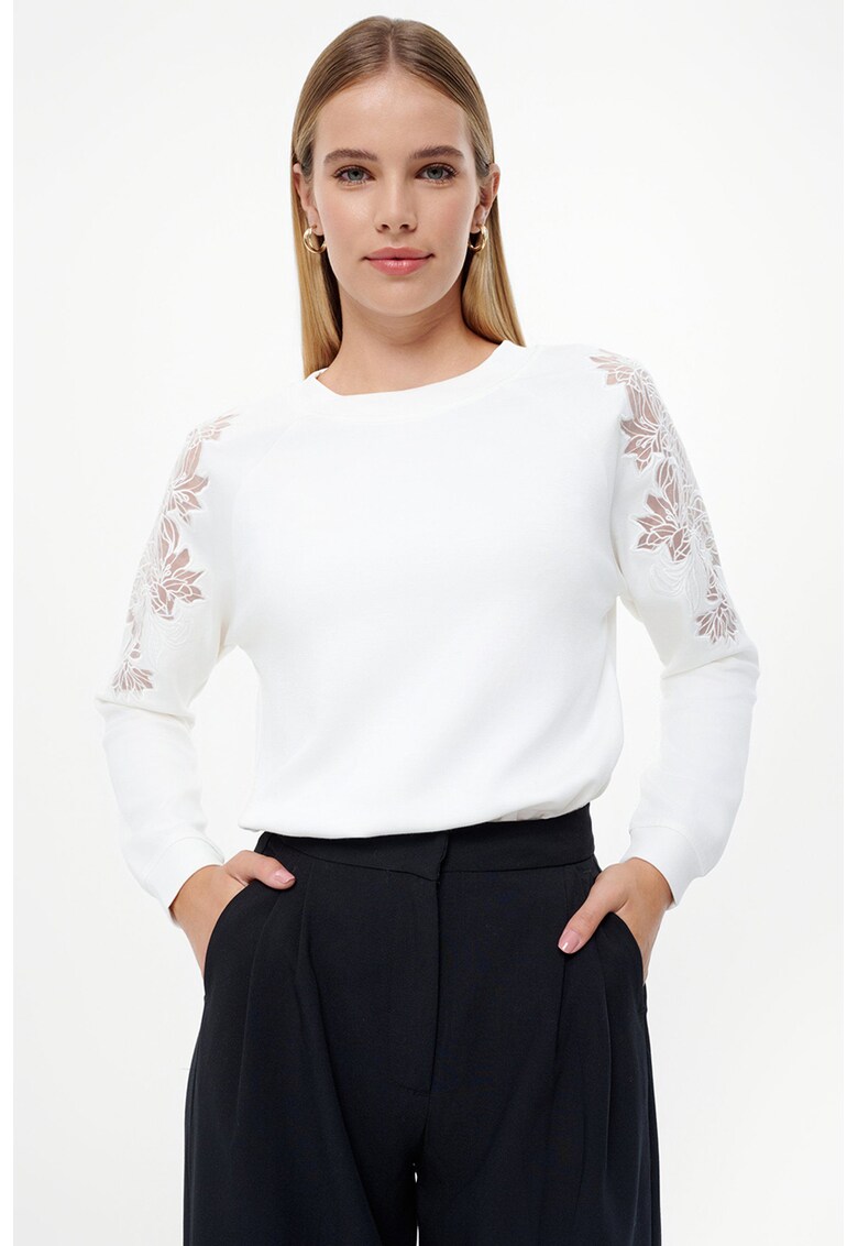 Bluza de trening cu maneci raglan - Alb optic