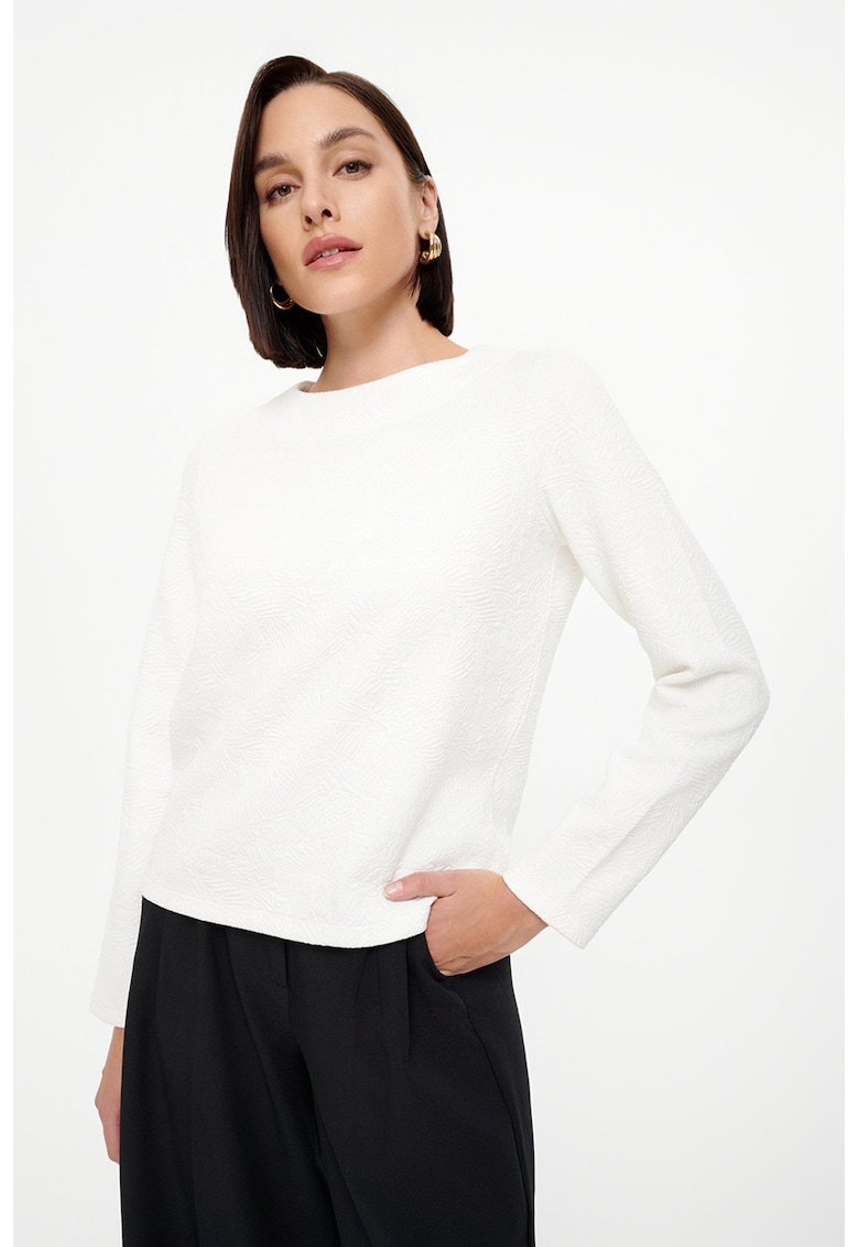 Bluza texturata cu maneci lungi