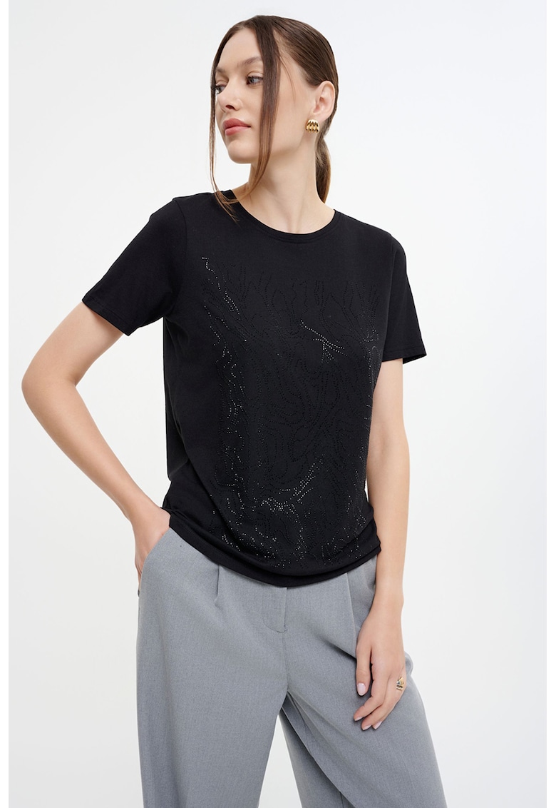 Tricou din amestec de bumbac - Negru