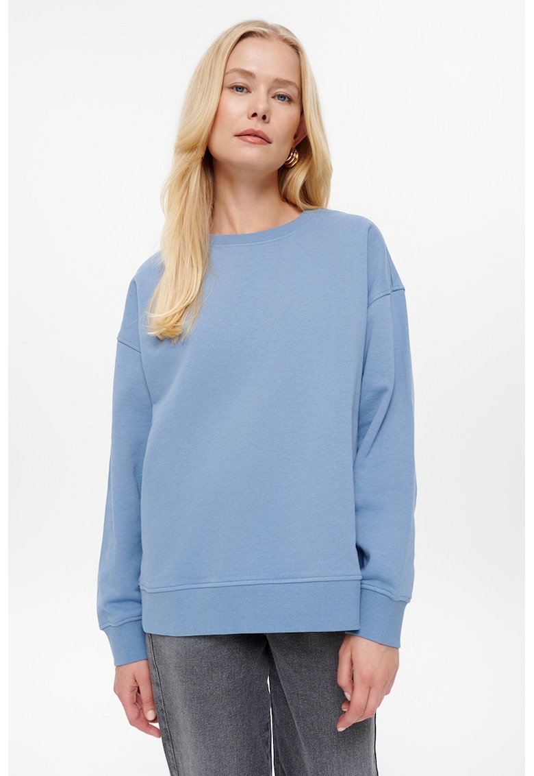 Bluza de trening lejera cu decolteu rotund - Albastru pastel