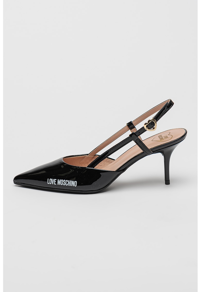 Pantofi din piele ecologica lacuita cu varf ascutit Pantofi din piele ecologica lacuita cu varf ascutit